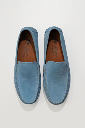 Bueno Shoes Mavi Açık Süet Erkek Loafer 05ms2022