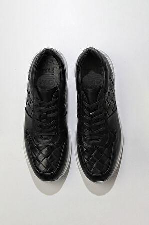Bueno Shoes Siyah Spiro Deri Erkek Spor Ayakkabı 03m11655