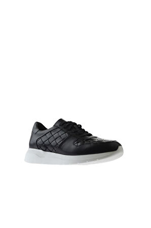 Bueno Shoes Siyah Spiro Deri Erkek Spor Ayakkabı 03m11655