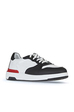 Bueno Shoes Siyah Beyaz Gyk Deri Erkek Spor Ayakkabı 03m28001