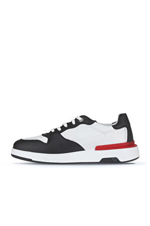 Bueno Shoes Siyah Beyaz Gyk Deri Erkek Spor Ayakkabı 03m28001