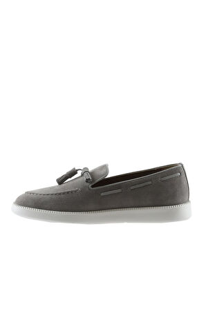Bueno Shoes Gri Süet Erkek Loafer 03m28409