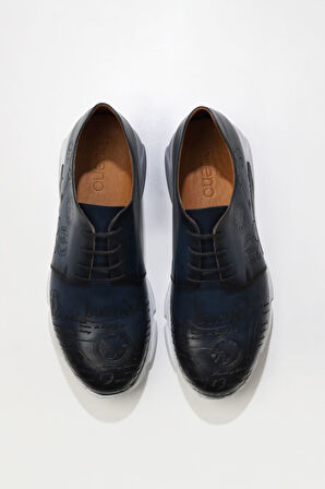Bueno Shoes Lacivert Deri Erkek Spor Ayakkabı 04m5386