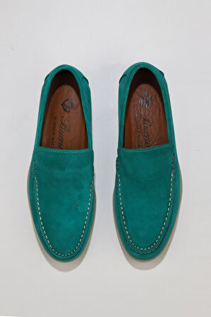 Bueno Shoes Yeşil Süet Kadın Loafer 05ws102