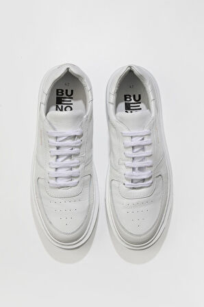 Bueno Shoes Beyaz Flotter Deri Erkek Spor Ayakkabı 01mu10405
