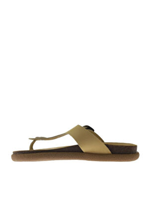Bueno Shoes Sarı Nubuk Kadın Parmak Arası Terlik 01ws11002
