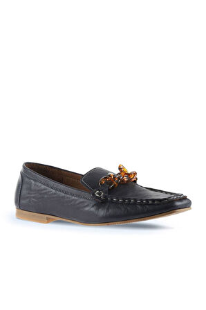 Bueno Shoes Lacivert Deri Kadın Loafer 01td1702