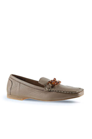 Bueno Shoes Gri Deri Kadın Loafer 01td1702