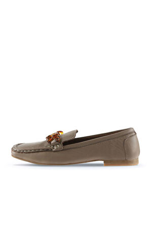 Bueno Shoes Gri Deri Kadın Loafer 01td1702