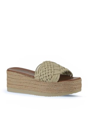 Bueno Shoes Sarı Deri Kadın Dolgu Topuklu Terlik 01wu6118