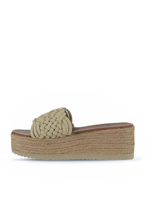 Bueno Shoes Sarı Deri Kadın Dolgu Topuklu Terlik 01wu6118
