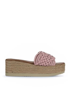 Bueno Shoes Pudra Deri Kadın Dolgu Topuklu Terlik 01wu6118