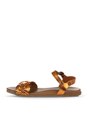 Bueno Shoes Turuncu Parlak Deri Kadın Sandalet 01wu4262