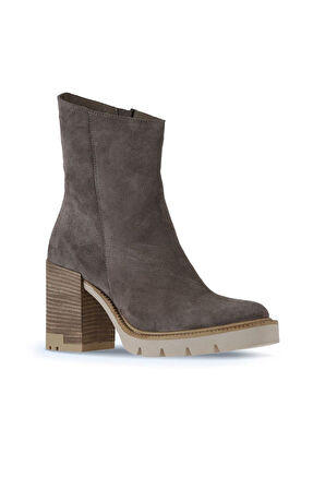 Bueno Shoes Vizon Süet Kadın Topuklu Bot 01wv0500