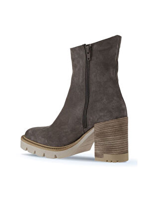 Bueno Shoes Vizon Süet Kadın Topuklu Bot 01wv0500