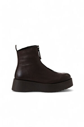 Bueno Shoes Kahverengi Deri Kadın Dolgu Topuklu Bot 01wv1309