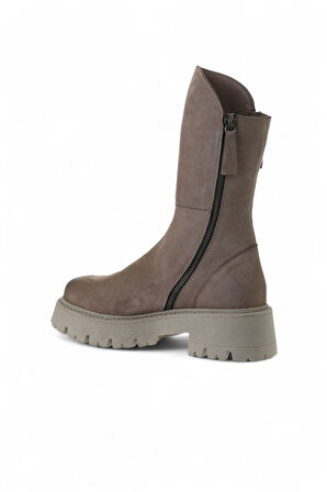Bueno Shoes Vizon Nubuk Kadın Düz Bot 01wv3105