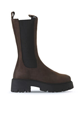 Bueno Shoes Kahverengi Koyu Nubuk Kadın Dolgu Topuklu Bot 01wv3115