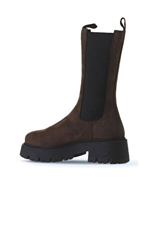 Bueno Shoes Kahverengi Koyu Nubuk Kadın Dolgu Topuklu Bot 01wv3115
