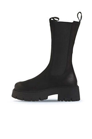 Bueno Shoes Siyah Nubuk Kadın Dolgu Topuklu Bot 01wv3115