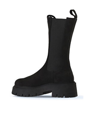 Bueno Shoes Siyah Nubuk Kadın Dolgu Topuklu Bot 01wv3115