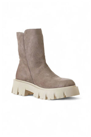Bueno Shoes Vizon Nubuk Kadın Dolgu Topuklu Bot 01wv4602