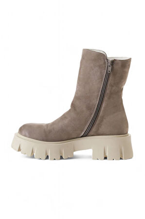 Bueno Shoes Vizon Nubuk Kadın Dolgu Topuklu Bot 01wv4602
