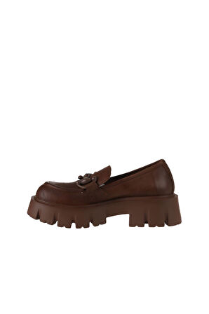 Bueno Shoes Taba Deri Kadın Dolgu Topuklu Ayakkabı 01wv4603