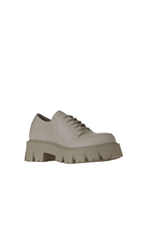 Bueno Shoes Bej Deri Kadın Dolgu Topuklu Ayakkabı 01wv4604