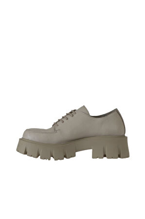 Bueno Shoes Bej Deri Kadın Dolgu Topuklu Ayakkabı 01wv4604