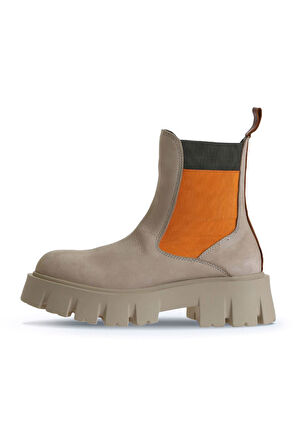 Bueno Shoes Bej Multi Deri Kadın Düz Bot 01wv4613