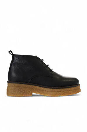 Bueno Shoes Siyah Deri Kadın Düz Bot 01wv0200