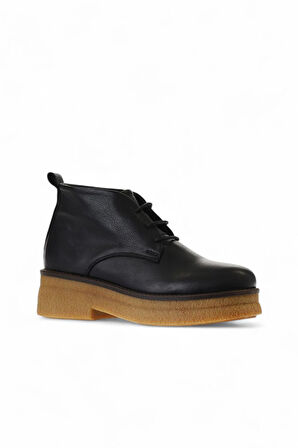 Bueno Shoes Siyah Deri Kadın Düz Bot 01wv0200
