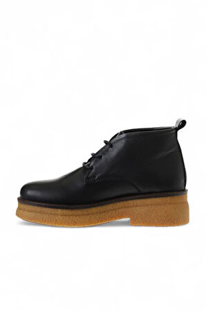 Bueno Shoes Siyah Deri Kadın Düz Bot 01wv0200