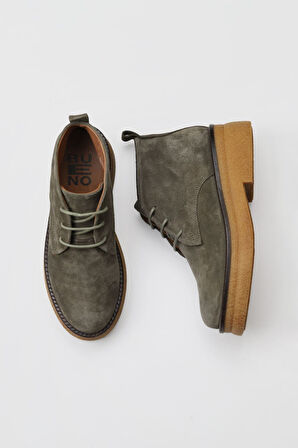 Bueno Shoes Haki Süet Kadın Düz Bot 01wv0200