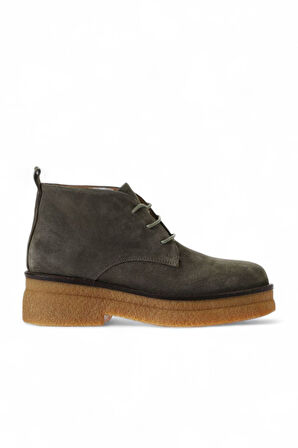 Bueno Shoes Haki Süet Kadın Düz Bot 01wv0200