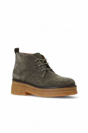 Bueno Shoes Haki Süet Kadın Düz Bot 01wv0200