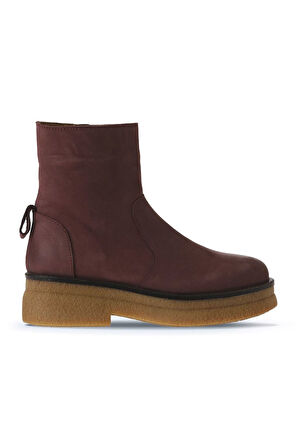 Bueno Shoes Bordo Koyu Nubuk Kadın Düz Bot 01wv0202