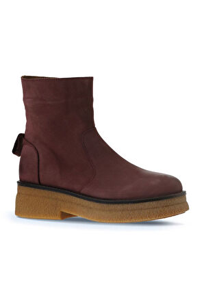 Bueno Shoes Bordo Koyu Nubuk Kadın Düz Bot 01wv0202