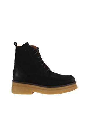 Bueno Shoes Siyah Nubuk Kadın Topuklu Bot 01wv0213