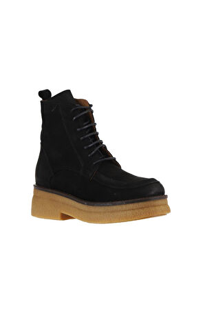 Bueno Shoes Siyah Nubuk Kadın Topuklu Bot 01wv0213
