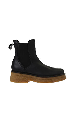 Bueno Shoes Siyah Deri Kadın Düz Bot 01wv0214