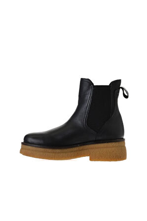 Bueno Shoes Siyah Deri Kadın Düz Bot 01wv0214