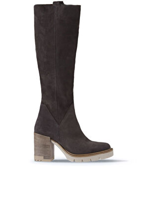 Bueno Shoes Vizon Süet Kadın Topuklu Çizme 01wv0504