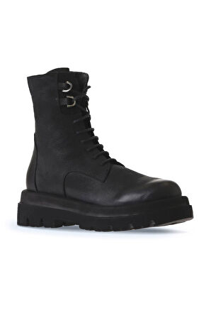 Bueno Shoes Siyah Nubuk Kadın Dolgu Topuklu Bot 01wv1000