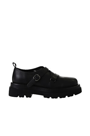 Bueno Shoes Siyah Siyah Deri Kadın Klasik Ayakkabı 01wv1008