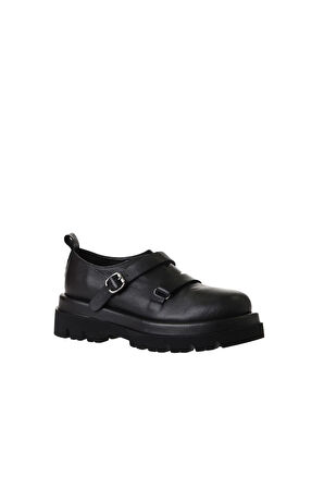 Bueno Shoes Siyah Siyah Deri Kadın Klasik Ayakkabı 01wv1008