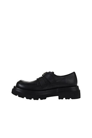 Bueno Shoes Siyah Deri Kadın Klasik Ayakkabı 01wv1012