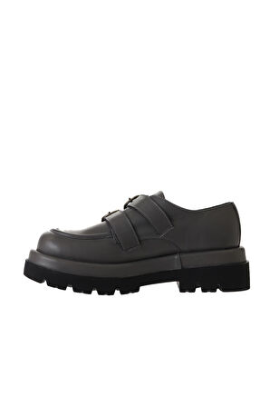 Bueno Shoes Gri Deri Kadın Klasik Ayakkabı 01wv1012