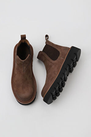Bueno Shoes Kahverengi Nubuk Kadın Düz Bot 01wv10200